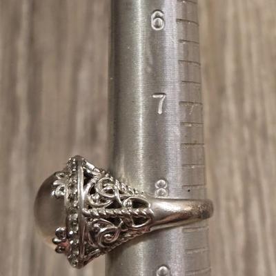 Sterling and Moonstone Ring