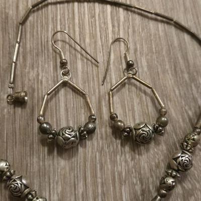 Sterling Silver Necklace & Earrings