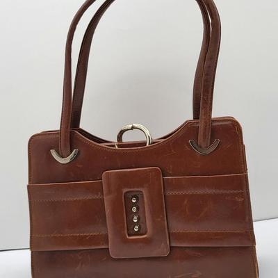 Vintage Brown Leather Suede Bags France, Frenchy of California