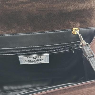 Vintage Brown Leather Suede Bags France, Frenchy of California