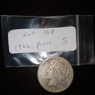 1922 peace dollar S