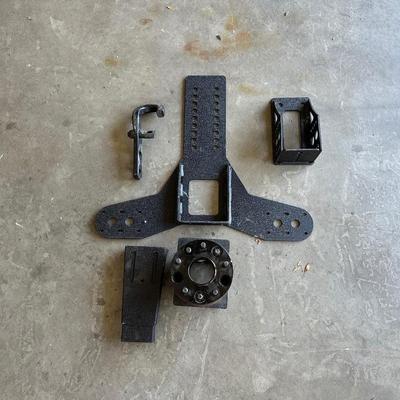JEEP WRANGLER FENDERS, FRONT GRILL AND REAR SPARE TIRE MOUNT WITH ROTOPAX GAS CONTAINERS