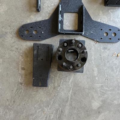 JEEP WRANGLER FENDERS, FRONT GRILL AND REAR SPARE TIRE MOUNT WITH ROTOPAX GAS CONTAINERS