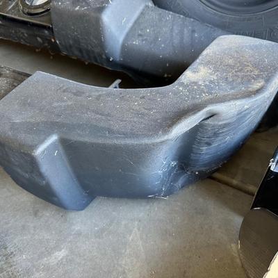 JEEP FRONT AND REAR BUMPERS, HEADLIGHTS, BRAKE LIGHTS AND STOCK RADIO