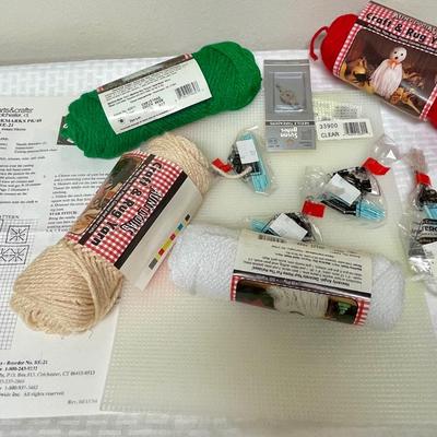 Yarn & Plastic Canvas Lot with instructions for a Cross shaped Bookmark