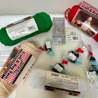 Yarn & Plastic Canvas Lot with instructions for a Cross shaped Bookmark