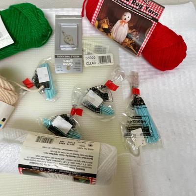 Yarn & Plastic Canvas Lot with instructions for a Cross shaped Bookmark