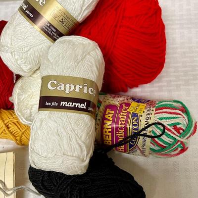 Yarn Lot with half finished Socks and Knitting Instructions for socks