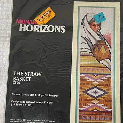 Monarch Horizons "The Straw Basket" CS90 Southwest American Indian Design Cross-stitch Kit