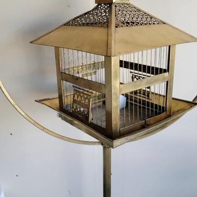 Vintage Art Deco Brass Bird Cage