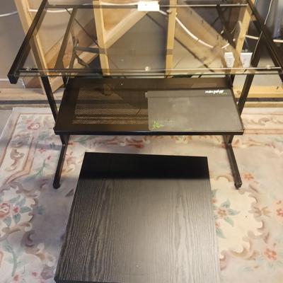 SMALL GLASS TOP DESK (THE SIDE TABLE IS NOT INCLUDED)