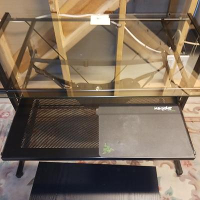 SMALL GLASS TOP DESK (THE SIDE TABLE IS NOT INCLUDED)