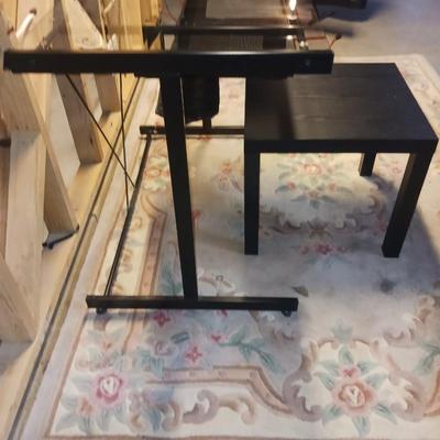SMALL GLASS TOP DESK (THE SIDE TABLE IS NOT INCLUDED)