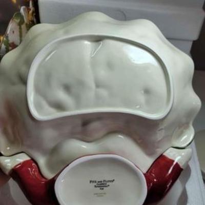 Fitz & Floyd Renaissance Santa Server Dish Plate Bowl Christmas New in Open Box