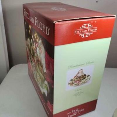 Fitz & Floyd Renaissance Santa Server Dish Plate Bowl Christmas New in Open Box
