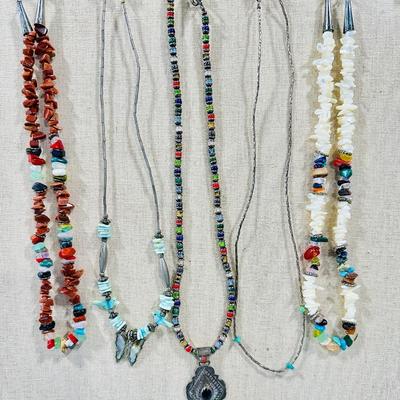 Mixed group Silver & Turquoise modern necklaces