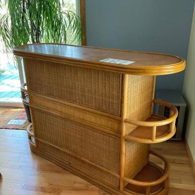 Beutiful Ratan Bar with 2 Swivel Stools