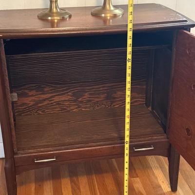 Side table and candle sticks