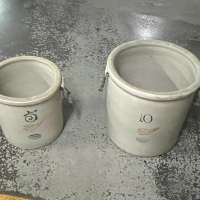 2 crocks 10 and 5 gallon