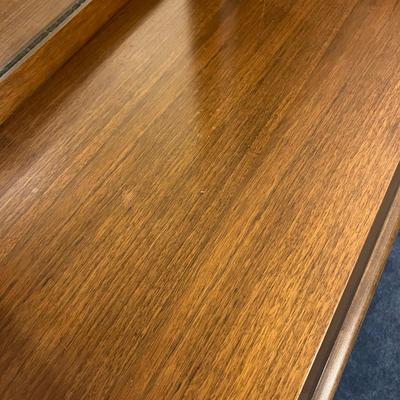 MCM Style Bassett Furniture Long Dresser w Mirror (Part of 5 Pc. Set)