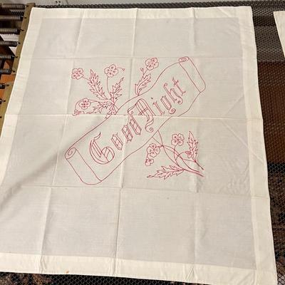 c. 1895 Antique Embroidered Coverlet “4 Seasons” w Shams & Appraisal