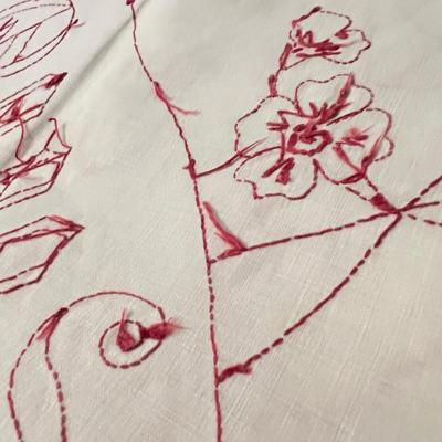 c. 1895 Antique Embroidered Coverlet “4 Seasons” w Shams & Appraisal