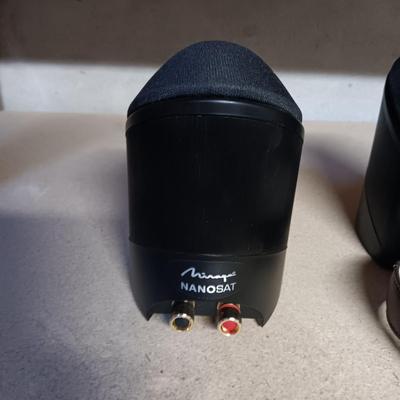 3 MIRAGE SPEAKERS AND POLK HEADPHONES