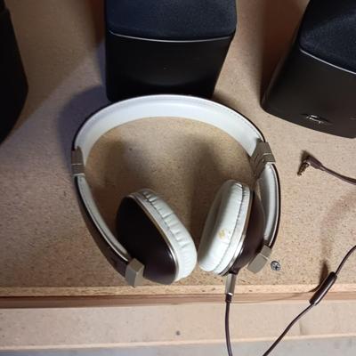 3 MIRAGE SPEAKERS AND POLK HEADPHONES
