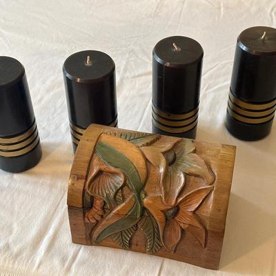 Jewelry box and candles
