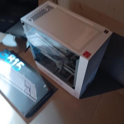 PC TOWER, DELL MONITOR AND NEW KEYBOARD