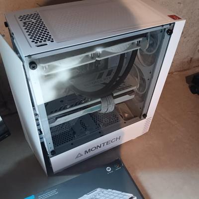 PC TOWER, DELL MONITOR AND NEW KEYBOARD