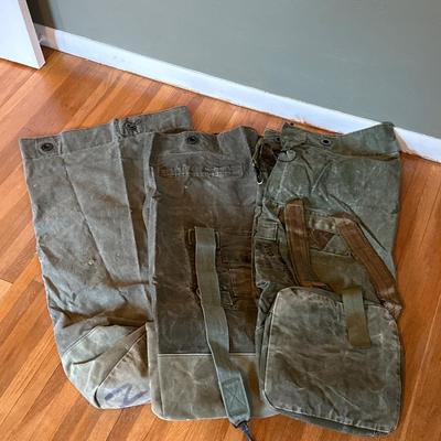 3 military duffle bags