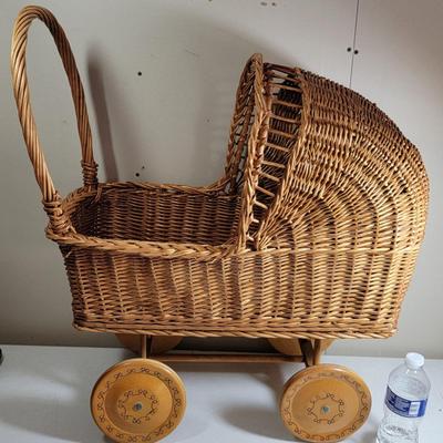 Wicker Baby Carriage