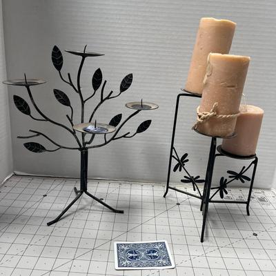 Set of Two - Metal Wire Candle Holder