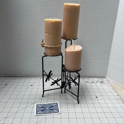 Set of Two - Metal Wire Candle Holder