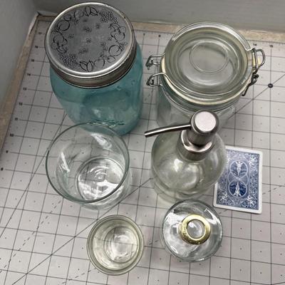 Various Glass jars and containers