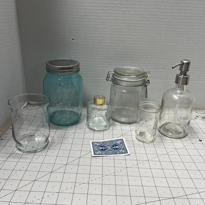 Various Glass jars and containers