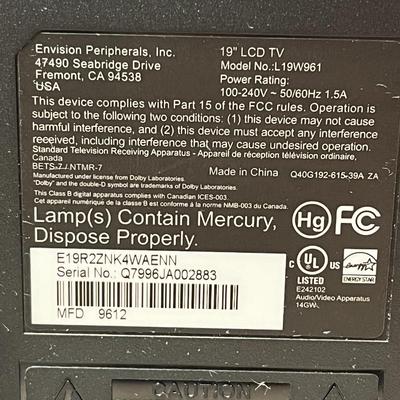 Envision Feries L19w961 19 Inch Lcd Tv With Remote