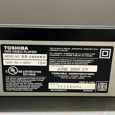 Toshiba Sd-2800ku DVD Video Player (Missing Remote)