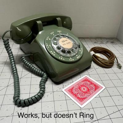 Vintage Rotary Phone , Vintage Green Dial Telephone 1964 And 1980 Model 500 