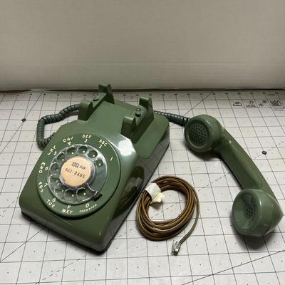 Vintage Rotary Phone , Vintage Green Dial Telephone 1964 And 1980 Model 500 