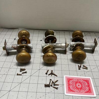 Golden color Door Knobs - Set of 3
