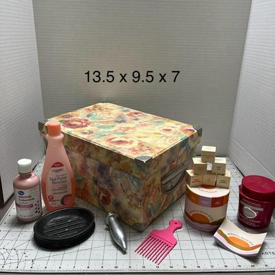 Box with Miscellaneous Bathroom Supplies