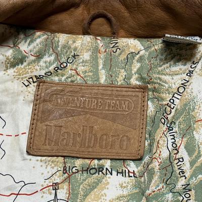 Vintage Marlboro Jacket - Mens MEDIUM Brown GenuSuede Leather BomberJacket