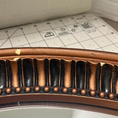 Oval Decorative Mirror - Black and Bronze Color