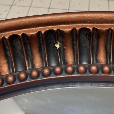 Oval Decorative Mirror - Black and Bronze Color