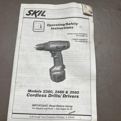 Skil 2380 2480 2580 Cordless Drill/driver Operating/safety Instructions Manual - Missing Battery