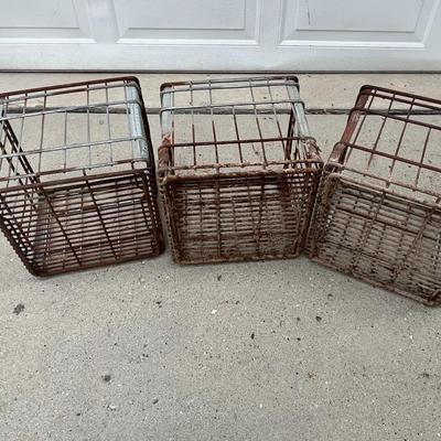 3 Piece Metal Crate / Meadow Gold Metal Baskets