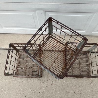 3 Piece Metal Crate / Meadow Gold Metal Baskets