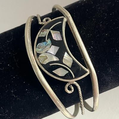 Moon-Shape Silver Cuff Bracelet
